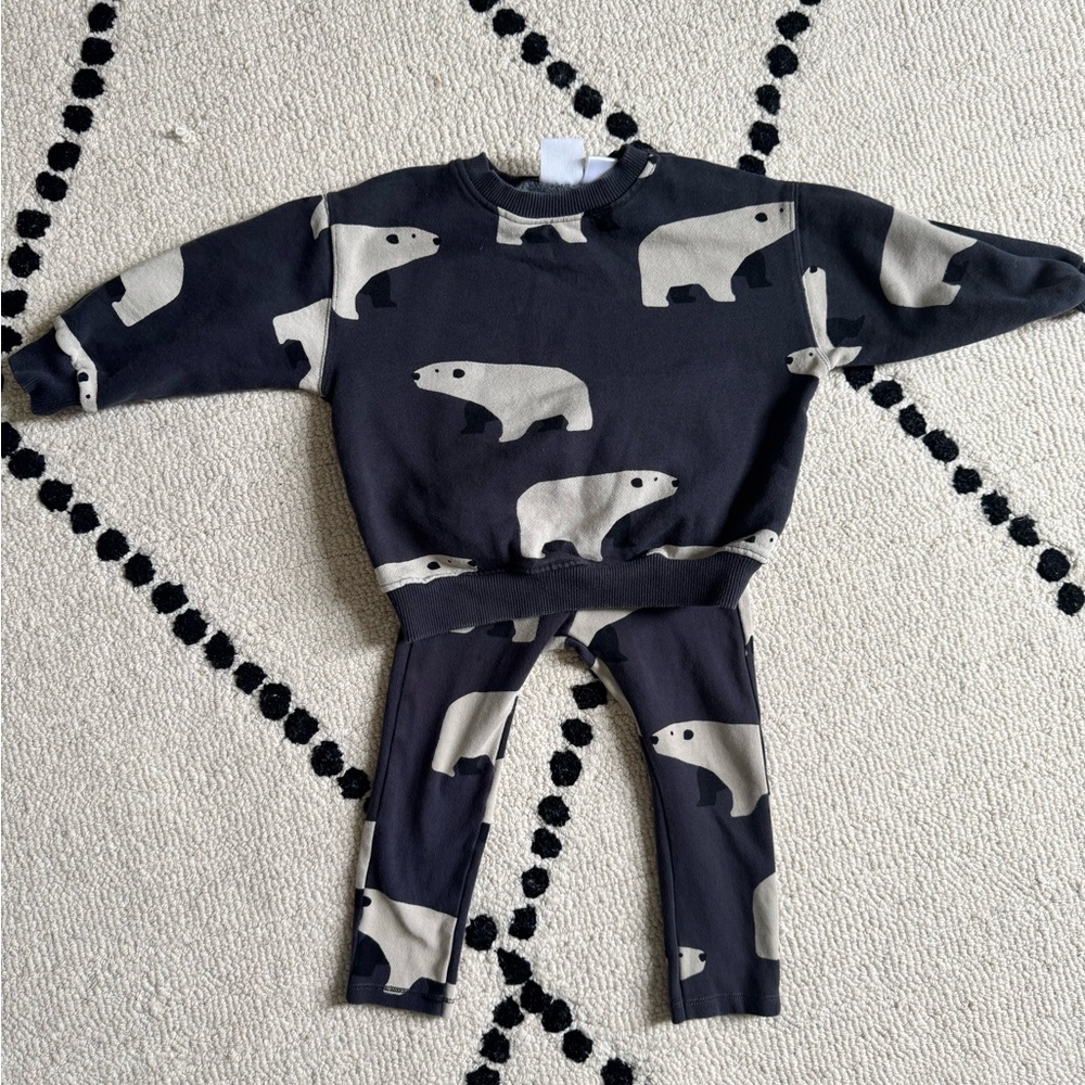 Zara Blue and Cream Pajama Set Matching Set